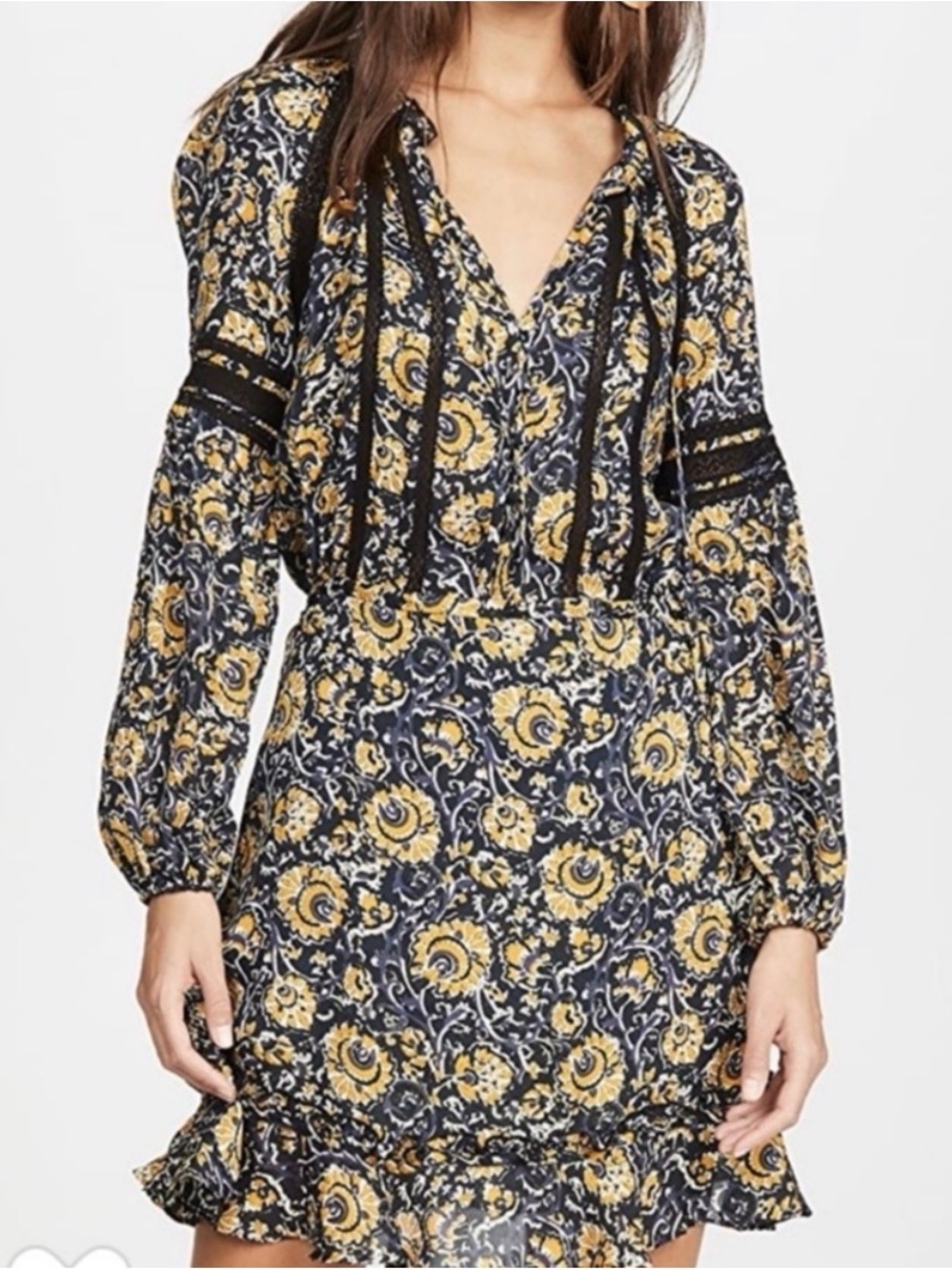 VERONICA BEARD Ida Floral 100% Silk Mini Boho Dress Sz S XS 0 paisley Floral
